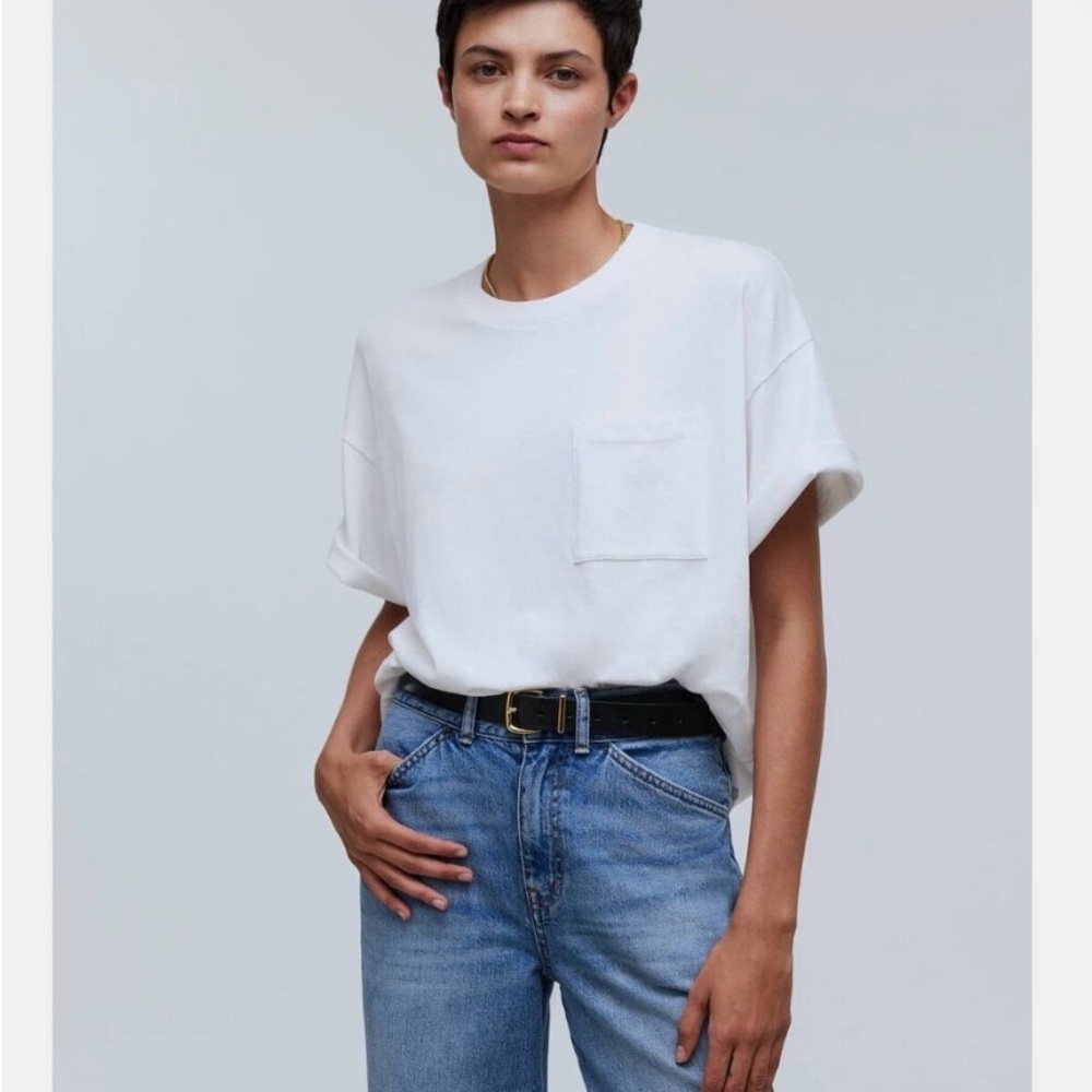 Madewell NWT Garment Dyed Oversized Pocket Tee